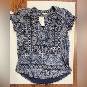 Lucky Brand boho top blue size S NEW